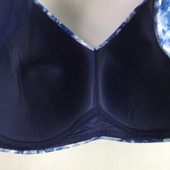 Cacique Lightly Lined No Wire Tye Dye Molded Adjustable Bra Blue Size 46DDD - Picture 11 of 12